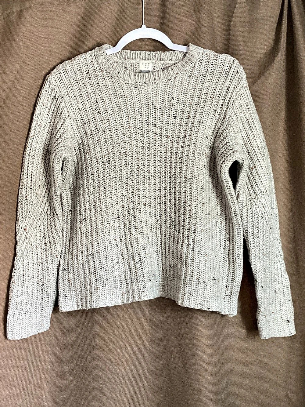 Cream Knit Crewneck Sweater Size Large